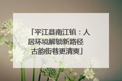 平江县南江镇：人居环境解锁新路径 古韵街巷更清爽