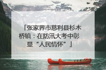 张家界市慈利县杉木桥镇：在防汛大考中彰显“人民情怀”