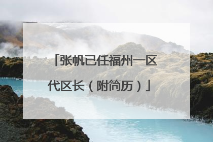 张帆已任福州一区代区长（附简历）