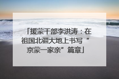 援蒙干部李洪涛：在祖国北疆大地上书写“京蒙一家亲”篇章