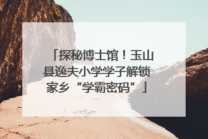 探秘博士馆！玉山县逸夫小学学子解锁家乡“学霸密码”
