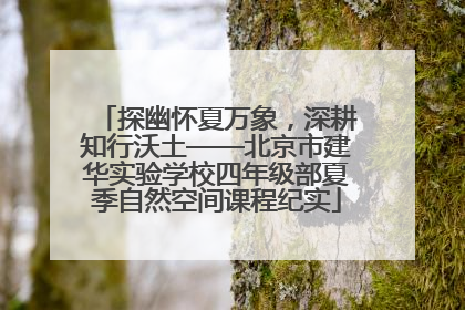 探幽怀夏万象，深耕知行沃土——北京市建华实验学校四年级部夏季自然空间课程纪实