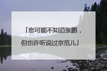 您可能不知道张鹏，但也许听说过京范儿