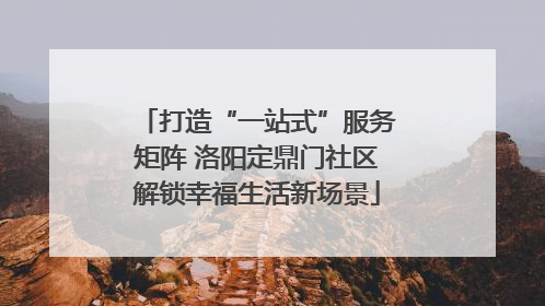打造“一站式”服务矩阵 洛阳定鼎门社区解锁幸福生活新场景