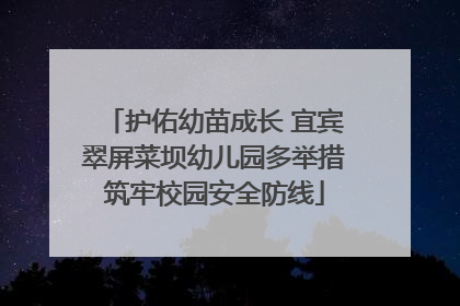 护佑幼苗成长 宜宾翠屏菜坝幼儿园多举措筑牢校园安全防线