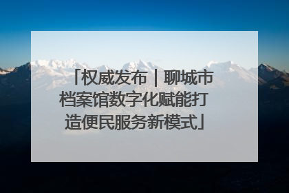 权威发布｜聊城市档案馆数字化赋能打造便民服务新模式