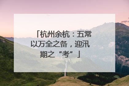 杭州余杭：五常以万全之备，迎汛期之“考”