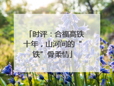 时评：合福高铁十年，山河间的“铁”骨柔情