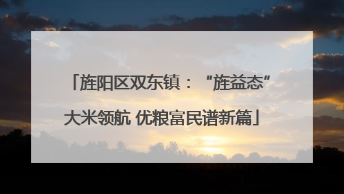 旌阳区双东镇：“旌益态”大米领航 优粮富民谱新篇