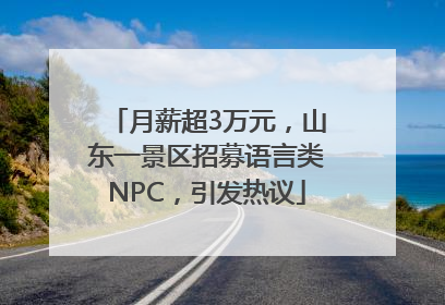 月薪超3万元，山东一景区招募语言类NPC，引发热议