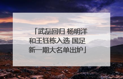武磊回归 杨明洋和王钰栋入选 国足新一期大名单出炉