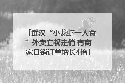 武汉“小龙虾一人食”外卖套餐走俏 有商家日销订单增长4倍