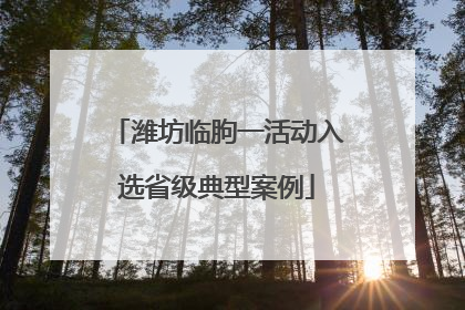潍坊临朐一活动入选省级典型案例