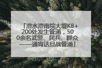 澧水澧南垸大堤K8+200处发生管涌，500余名武警、民兵、群众——通宵达旦战管涌