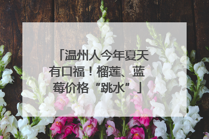 温州人今年夏天有口福！榴莲、蓝莓价格“跳水”