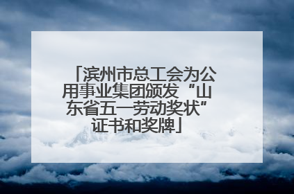 滨州市总工会为公用事业集团颁发“山东省五一劳动奖状”证书和奖牌