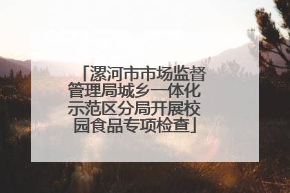漯河市市场监督管理局城乡一体化示范区分局开展校园食品专项检查