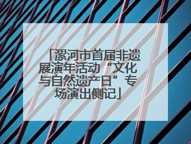 漯河市首届非遗展演年活动“文化与自然遗产日”专场演出侧记