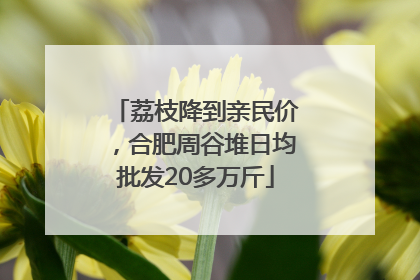 荔枝降到亲民价，合肥周谷堆日均批发20多万斤