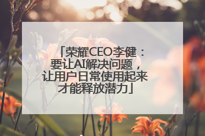 荣耀CEO李健：要让AI解决问题，让用户日常使用起来才能释放潜力