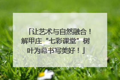 让艺术与自然融合！解甲庄“七彩课堂”树叶为幕书写美好！