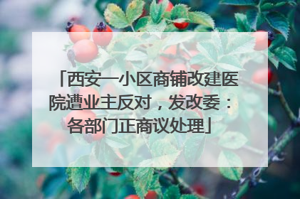 西安一小区商铺改建医院遭业主反对，发改委：各部门正商议处理