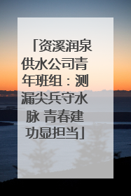 资溪润泉供水公司青年班组：测漏尖兵守水脉 青春建功显担当