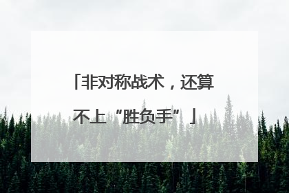 非对称战术，还算不上“胜负手”