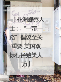 非洲观察人士：“一带一路”倡议至关重要 美国双标行径贻笑大方