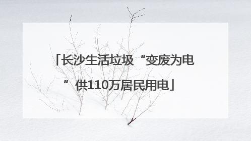 长沙生活垃圾“变废为电”供110万居民用电