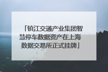 镇江交通产业集团智慧停车数据资产在上海数据交易所正式挂牌