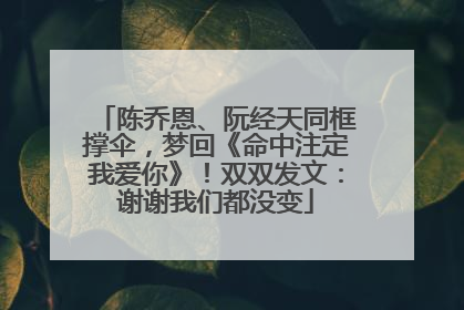 陈乔恩、阮经天同框撑伞，梦回《命中注定我爱你》！双双发文：谢谢我们都没变