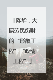 陈华，大搞劳民伤财的“形象工程”“政绩工程”