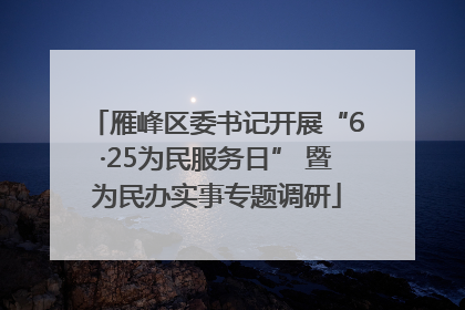 雁峰区委书记开展“6·25为民服务日” 暨为民办实事专题调研