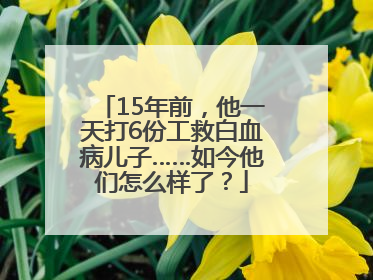 15年前，他一天打6份工救白血病儿子……如今他们怎么样了？