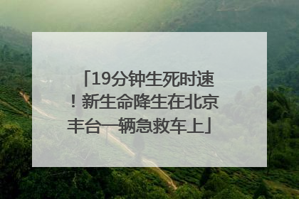19分钟生死时速！新生命降生在北京丰台一辆急救车上