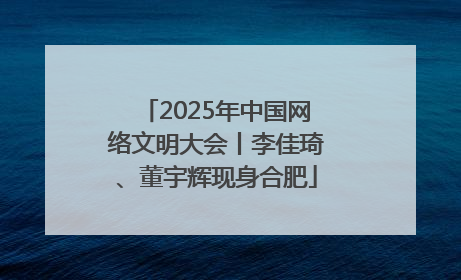 2025年中国网络文明大会丨李佳琦、董宇辉现身合肥