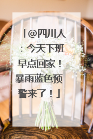 @四川人：今天下班早点回家！暴雨蓝色预警来了！